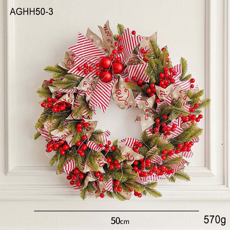 Kerstkrans met Verlichting – 50 cm