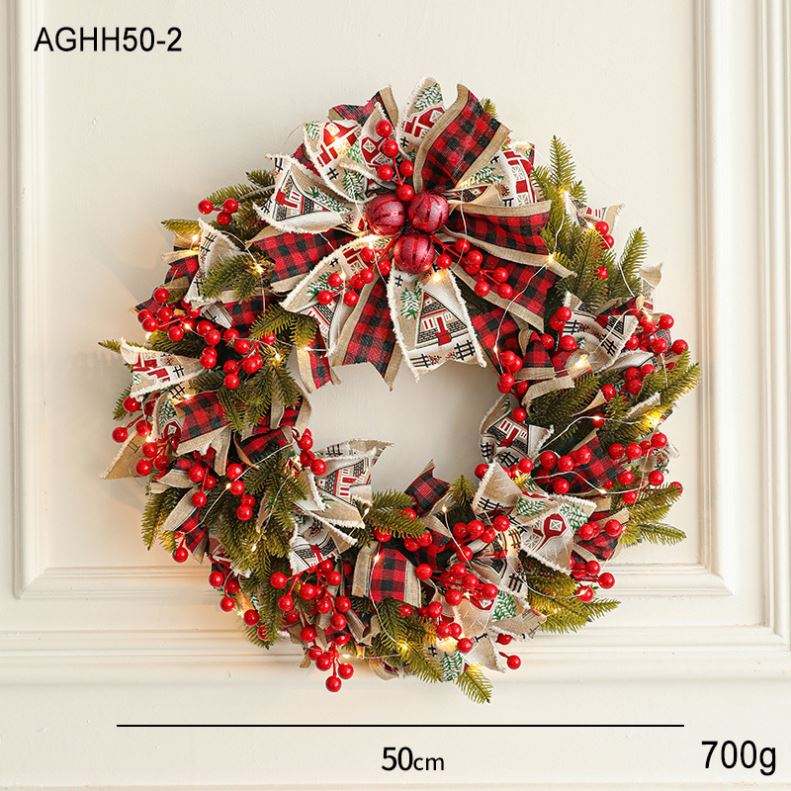 Kerstkrans met Verlichting – 50 cm